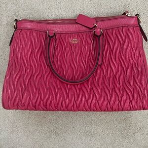 EUC Coach Leather Satchel Fuchsia